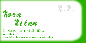 nora milan business card